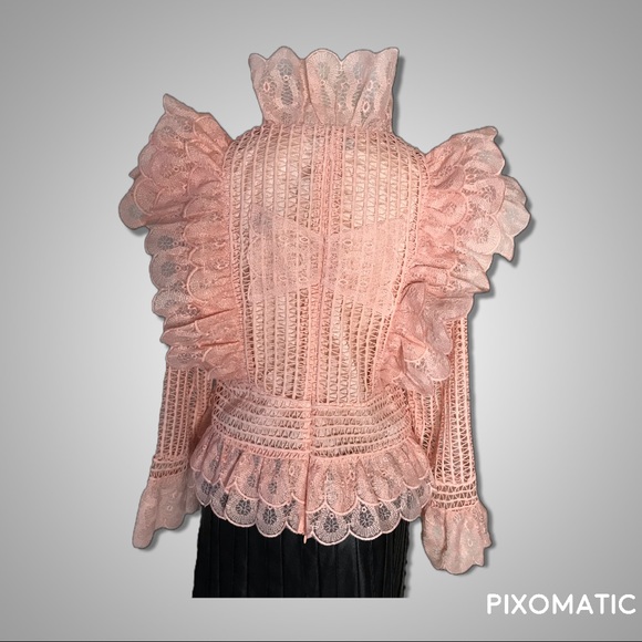 FOR HER NYC LCED RUFFLE BLOUSE - Picture 2 of 3